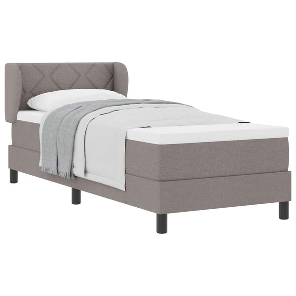 vidaXL Cama Box com colch&atilde;o Cinzento-acastanhado 80 x 200 cm tecido