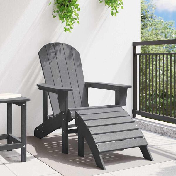 vidaXL Cadeira Adirondack Cinzento-claro 82 x 74 x 92 cm HDPE