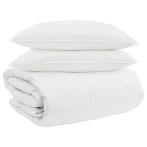vidaXL Conjunto de Edredom 3 unid. Branco Pena de ganso