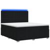 vidaXL Cama Box com LED e Colch&atilde;o Preto 180 x 200 cm Tecido