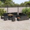 vidaXL Conjunto de Sof&aacute; de Jardim 13 pcs Preto vime PE