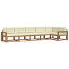 vidaXL Conjunto de Sof&aacute;s para Exterior 6 pcs Natural e Creme