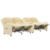vidaXL Poltrona massagem 4 lug. reclin. c/ suportes copo tecido creme