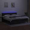 vidaXL Cama box spring c/ colch&atilde;o e LED 180x200 cm tecido preto