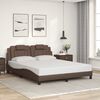 vidaXL Estrutura de cama Viana sem colch&atilde;o 160x200cm couro artificial castanho