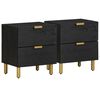 vidaXL Mesas de cabeceira 2 pcs 40x33x46 cm mangueira maci&ccedil;a preto