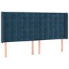 vidaXL Cama box spring c/ colch&atilde;o/LED 180x200 cm veludo azul-escuro