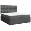 vidaXL Cama com molas/colch&atilde;o 180x200 cm tecido cinzento-escuro