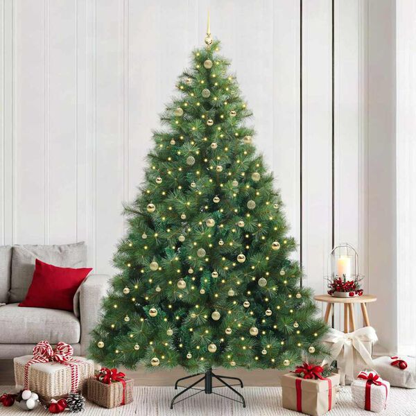 vidaXL &Aacute;rvore de Natal Artificial com 300 LEDs Verde 240 cm PE e PVC