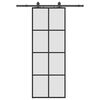 vidaXL Porta deslizante c/ conj. ferragens 76x205cm vidro ESG preto