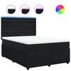 vidaXL Cama com molas/colch&atilde;o 160x200 cm veludo preto