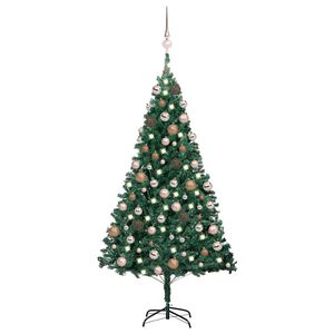 vidaXL &Aacute;rvore Natal artificial pr&eacute;-iluminada c/ bolas 120 cm PVC verde