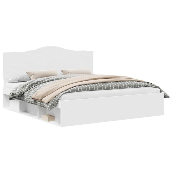 vidaXL Estrutura da Cama com cabeceira Branco 200 x 200 cm