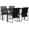 vidaXL Conjunto de Jantar para Jardim 5 pcs Preto e Anthracite