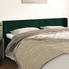 vidaXL Cabeceira de cama c/ abas veludo 163x16x78/88cm verde-escuro