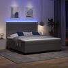 vidaXL Cama Box Spring LED Cinza Claro e Branco 180 x 200 cm