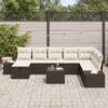 vidaXL Conjunto de Sof&aacute; de Jardim 9 pcs Castanho Rattan Sint&eacute;tico