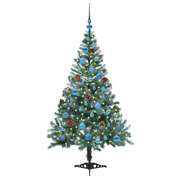 vidaXL &Aacute;rvore de Natal Artificial com 150 LEDs Verde 150 cm PVC e A&ccedil;o