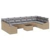 vidaXL Conjunto de Sof&aacute;s 11 unid. Bege vime PE