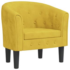 vidaXL Poltrona veludo amarelo