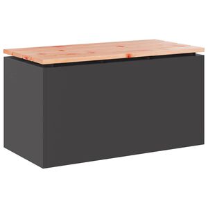 vidaXL Banco de jardim Preto 80 x 40 x 43 cm A&ccedil;o