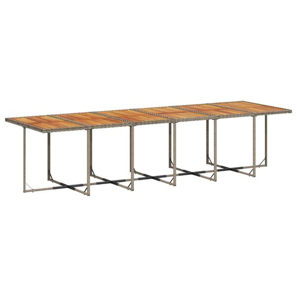 vidaXL 13 pcs conjunto jantar p/ jardim c/ almofad&otilde;es vime PE cinzento