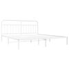 vidaXL Estrutura de cama com cabeceira 200x200 cm metal branco