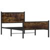 vidaXL Estrutura de cama sem colch&atilde;o 100x190 cm metal carvalho fumado
