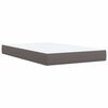 vidaXL Cama boxspring com colch&atilde;o 120x190 cm couro artificial cinzento