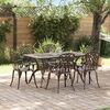 vidaXL Conjunto de Jantar para Jardim 7 pcs Bronze Alum&iacute;nio