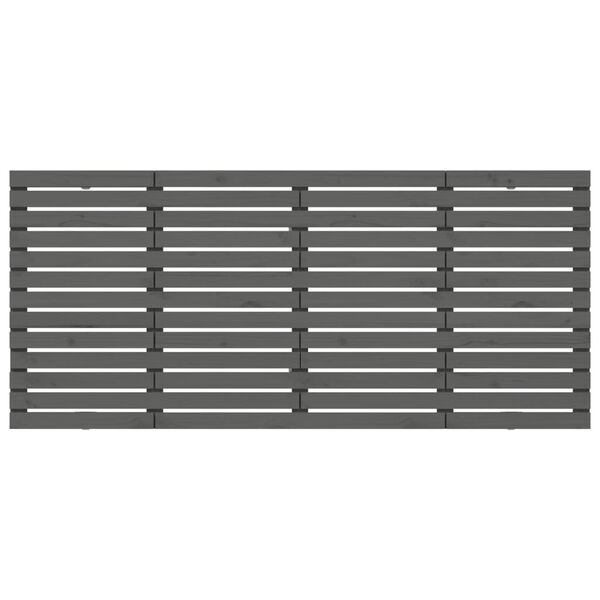 vidaXL Cabeceira de parede 206x3x91,5 cm madeira de pinho maci&ccedil;a cinza