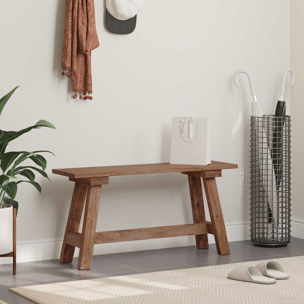 vidaXL banco Natural 92 x 23,5 x 45,5 cm Madeira de mogno maci&ccedil;a