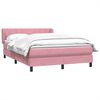 vidaXL Cama com molas/colch&atilde;o 160x220 cm veludo rosa