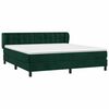 vidaXL Cama com molas/colch&atilde;o 180x200 cm veludo verde-escuro
