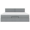 vidaXL Estrutura de cama otomana com colch&atilde;o 180x200 cm cinzento claro