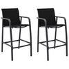 vidaXL Cadeiras de bar para jardim 2 pcs textilene preto