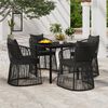 vidaXL 5 pcs conjunto de jantar p/ jardim c/ almofad&otilde;es preto