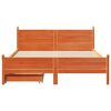 VidaXL Cama sem colch&atilde;o 140x190 cm pinho maci&ccedil;o castanho-mel