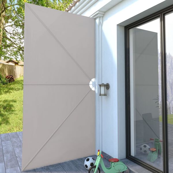 vidaXL Toldo lateral dobrável para terraço 400x200 cm creme