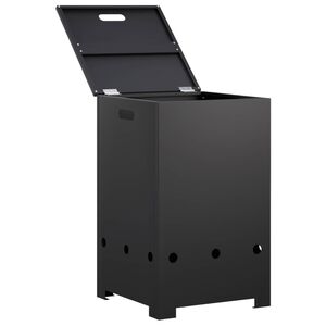 vidaXL Capa para garrafa de g&aacute;s 40 x 40 x 66 cm A&ccedil;o Preto