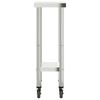 vidaXL Mesa de trabalho de cozinha c/ rodas 55x30x85 cm aço inoxidável