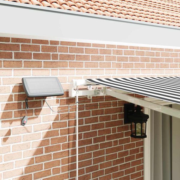 vidaXL Toldo retr&aacute;til manual com luzes LED 450x300 cm antracite/branco