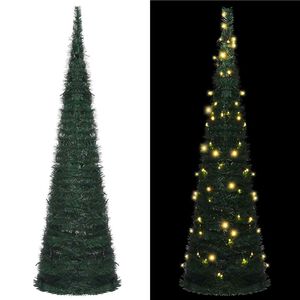 vidaXL &Aacute;rvore Natal pop-up artificial pr&eacute;-iluminada 150 cm verde