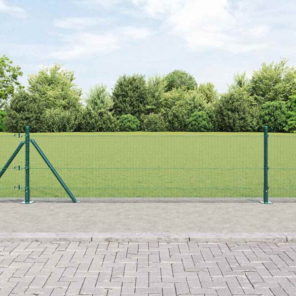 vidaXL Poste de Cerca Verde 50 x 0,5 m (malha de 12 x 12 mm) A&ccedil;o e PVC