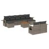 vidaXL 10 pcs conjunto sof&aacute;s de jardim c/ almofad&otilde;es vime PE cinzento