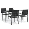 vidaXL 5 pcs conjunto de jantar p/ jardim vime PE e a&ccedil;o