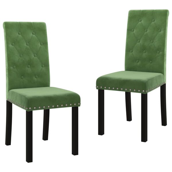 vidaXL Cadeiras de jantar 2 pcs veludo verde-escuro