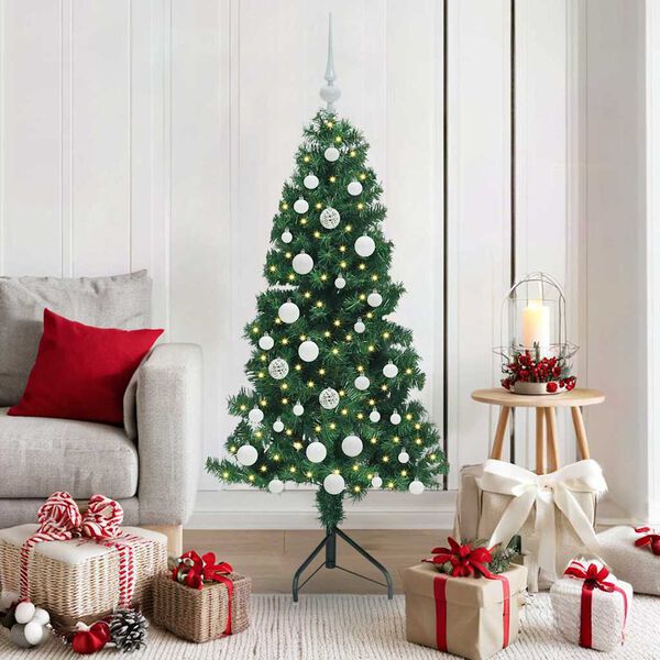 vidaXL &Aacute;rvore de Natal artificial de canto Verde 150 cm PVC e Metal