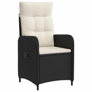 vidaXL Cadeira de Jardim Reclin&aacute;vel Preto e Branco Creme