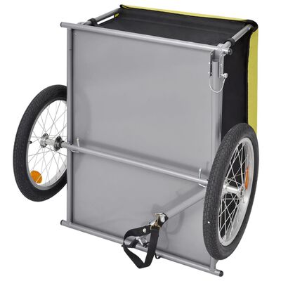 vidaXL Reboque de carga p/ bicicleta preto e amarelo 65 kg